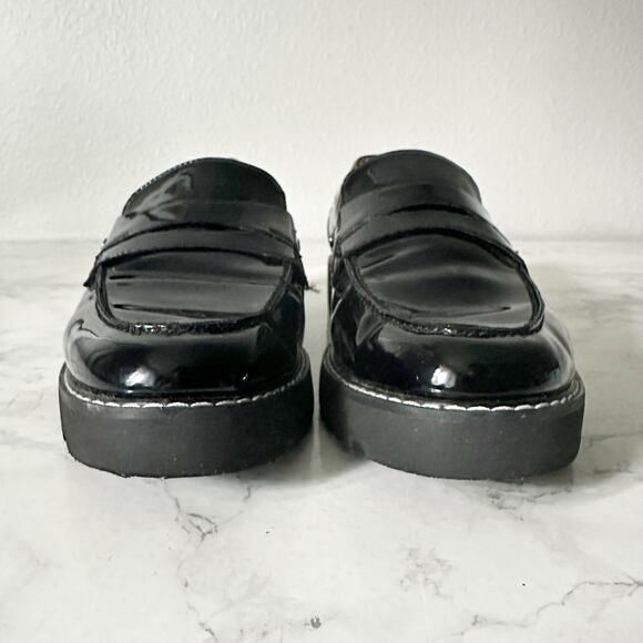 Franco Sarto Cassandra Black Patent Faux Leather Loafers women’s Size 9 - Picture 2 of 9